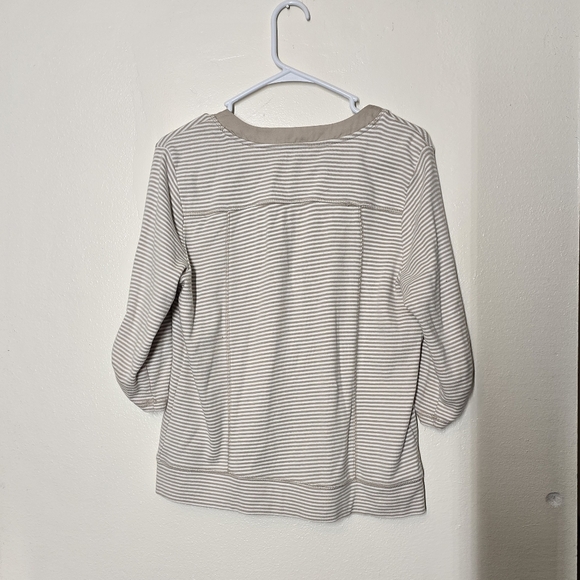 Christopher & Banks Beige Striped Short Sleeve Tee - Picture 3 of 3